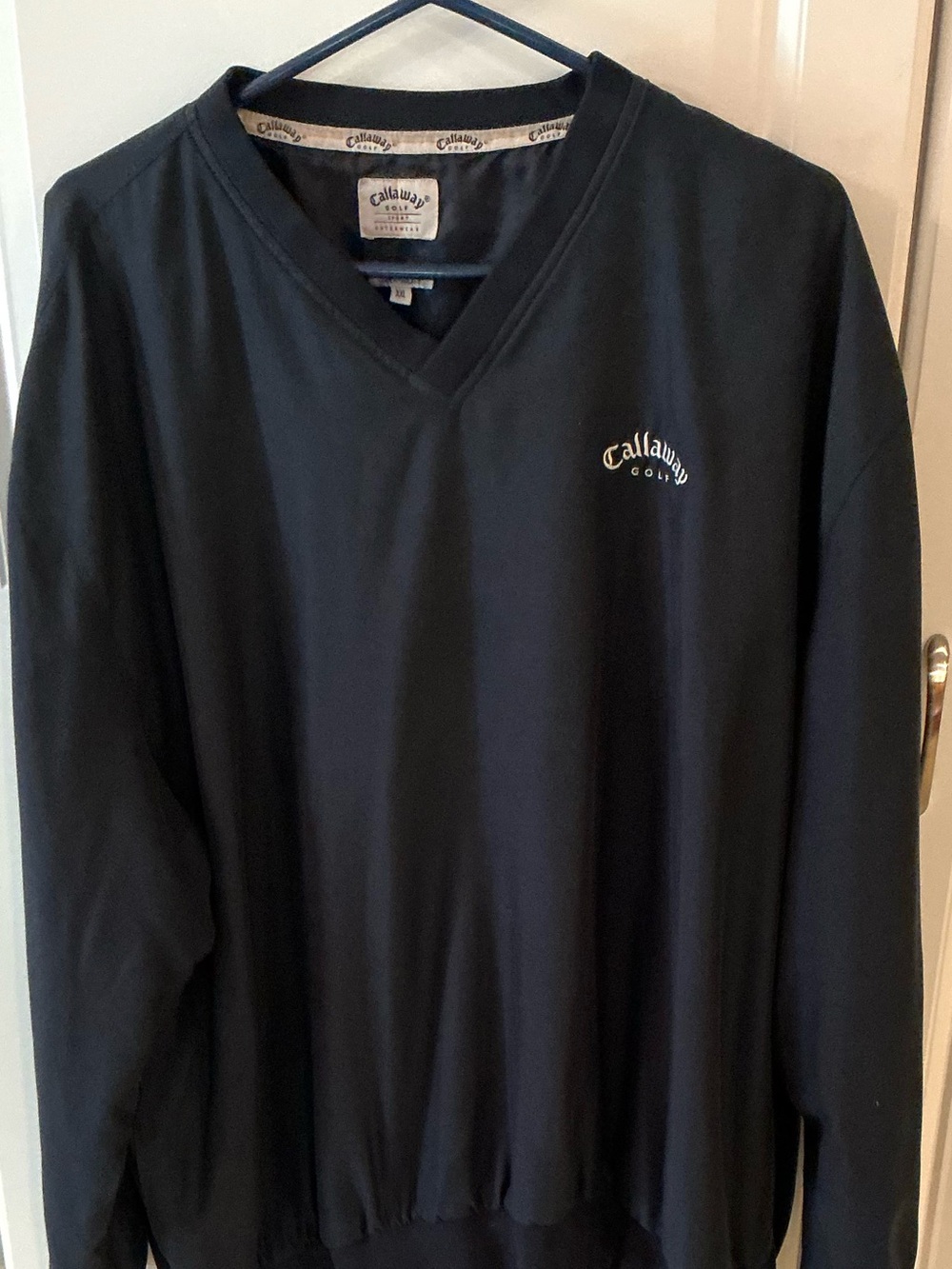 Callaway Men's Black V-Neck Golf Pullover Wind Shirt